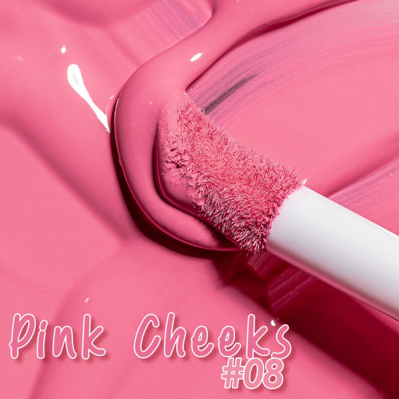 PINK UP | Liquid Blush | Long-Lasting Liquid Blush | Non-Greasy | Highly Pigmented | Suitable for All Skin Types | Matte Colors | Subtle Shimmer Highlights | Shade: Pink Cheeks| 6ml | Model PKLB08 - Image 3